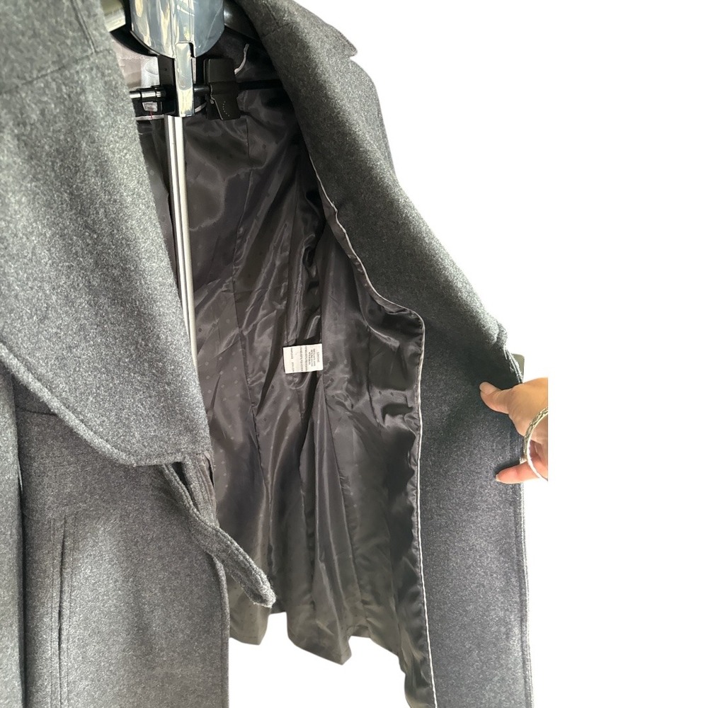 Jessica Simpson Gray Belted Wool Blend Winter Chic Overcoat Size Small - Picture 6 of 8